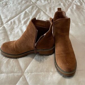 Tan suede ankle boots